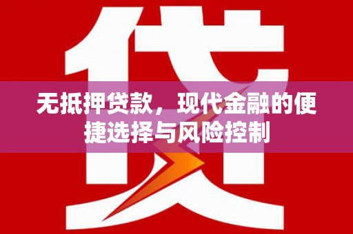 燕郊无抵押贷款，现代金融的便捷选择与风险控制