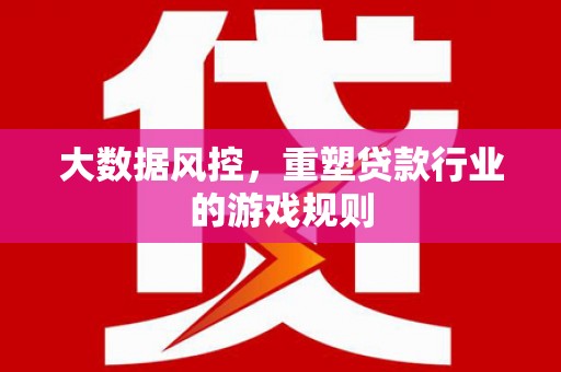 嵊州大数据风控，重塑贷款行业的游戏规则