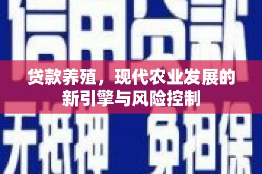 赵县贷款养殖，现代农业发展的新引擎与风险控制