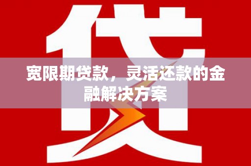 东乌旗宽限期贷款，灵活还款的金融解决方案