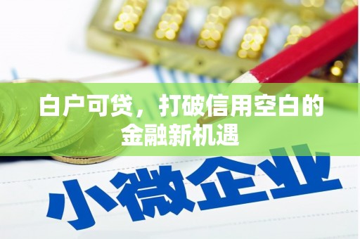 北关白户可贷，打破信用空白的金融新机遇